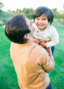 Boy with father - Pediatric Dentist in Yucaipa, Beaumont and Redlands, CA
